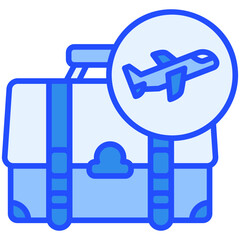 business trip Blue Color Icon