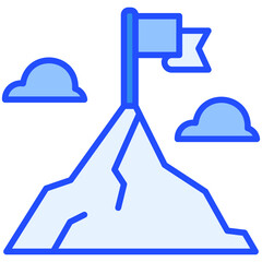 mountain flag Blue Color Icon