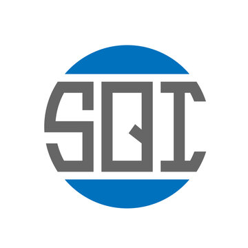 SQI letter logo design on white background. SQI creative initials circle logo concept. SQI letter design.