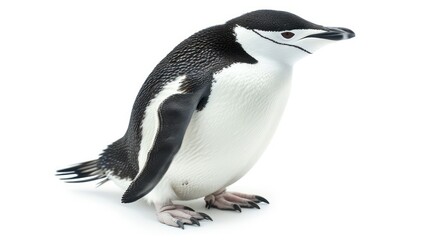 Chinstrap Penguin clearly photo on white background , 