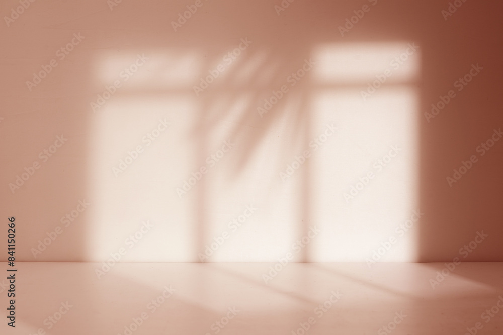 Poster empty room with a window shadow background