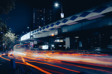 trail lights at night