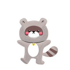 Happy Raccoon with a textured furred fur