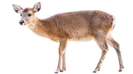 Obraz premium Chinese Water Deer clearly photo on white background ,