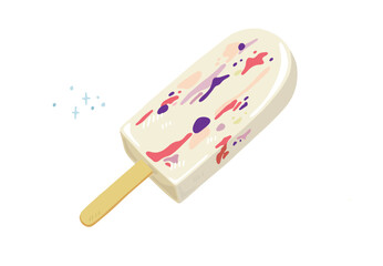 マーブル模様のアイスバーのイラスト