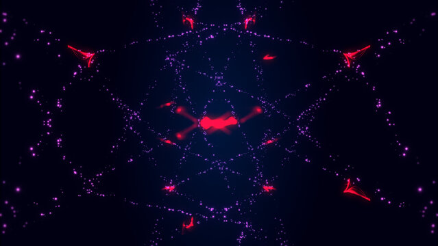 Abstract Geometric Shapes Particles Loop Background