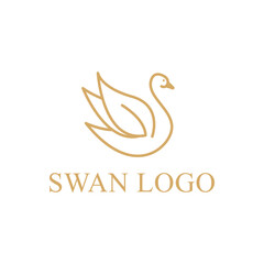 swan logo design golden luxury line style © MuhammadBahrudin