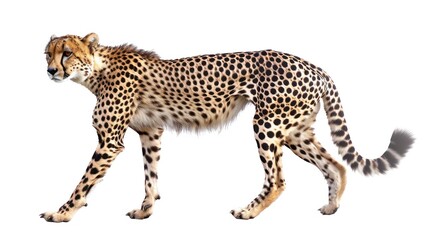 Cheetah clearly photo on white background ,
