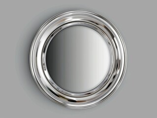 Obraz premium Round mirror on gray wall