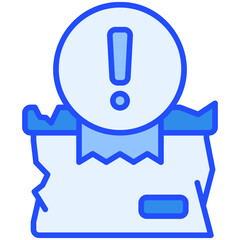 damaged package Blue Color Icon