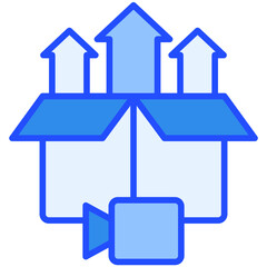 unboxing box Blue Color Icon