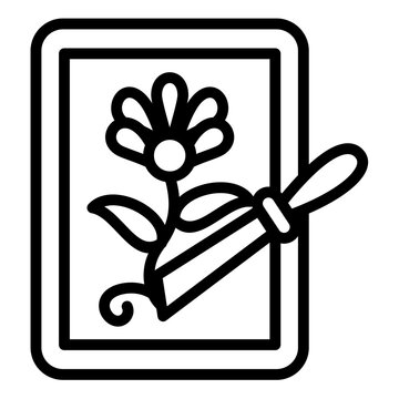 flower drawing being cut with knife clip art preview