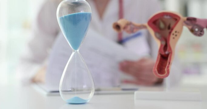 Mandatory examinations in gynecology and uterus with hourglass
