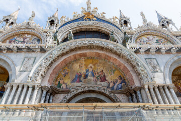 Details from exterior of San Marco basilica in Venice