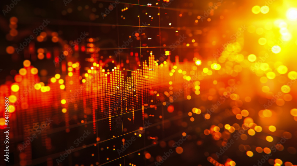 Poster a graph with orange lines and dots that are scattered all over the screen. the graph is showing a pa