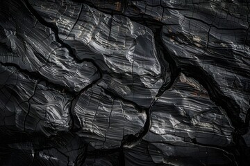 Dark Black Wood Texture Background With Cracks