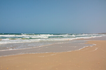 Nature landscape view of beautiful tropical beach and sea. Beach sea space area