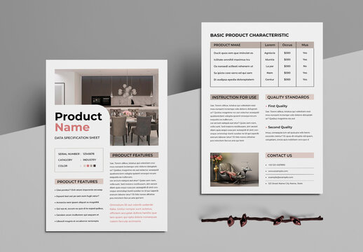 Product Data Sheet Layout