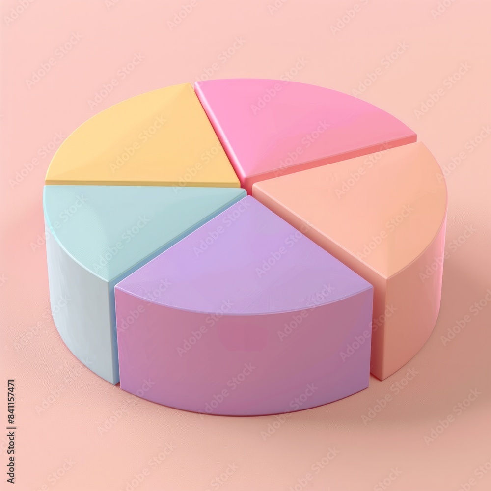 Poster budget allocation pie chart icon illustrate a 3d pie chart with different sections highlighted to sh