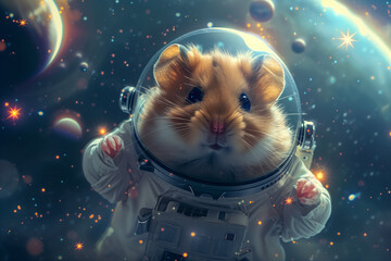 A hamster in an astronaut suit generated by AI