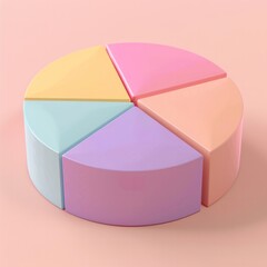 Obraz premium Budget Allocation Pie Chart Icon Illustrate a 3D pie chart with different sections highlighted to show budget allocation, AI Generative