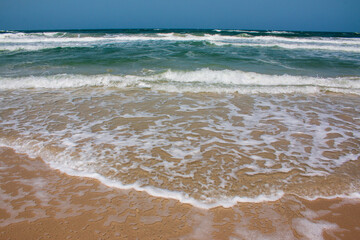 Nature landscape view of beautiful tropical beach and sea. Beach sea space area