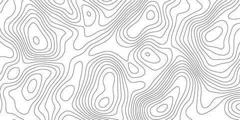 Abstract topography contour map background design .modern design with white background and black wave lines .geography contour map linear background vector illustration .