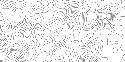 Abstract topography contour map background design .modern design with white background and black wave lines .geography contour map linear background vector illustration .