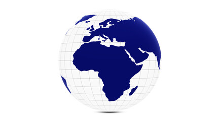 Concept 3d earth planet globe isolated on white copy space illustration background.