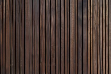 Fototapeta premium Dark Brown Wooden Slat Wall Background