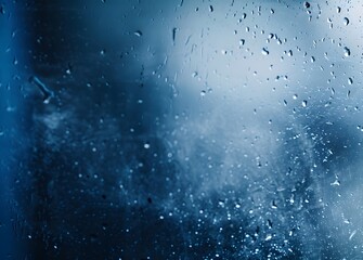 Obraz premium Close Up of Foggy Glass with Rain Drops
