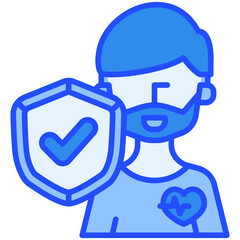 Life Protection insurance Blue Color Icon