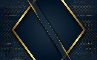 Elegant black background with intricate golden frame, luxurious and refined