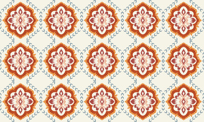 Hand draw Digital seamless pattern block print batik vector geometric ajrakh.Aztec style abstract vector illustration.cream background.great for textiles, banners, wallpapers.