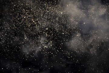 Fototapeta premium Abstract Dark Background with Golden Particles