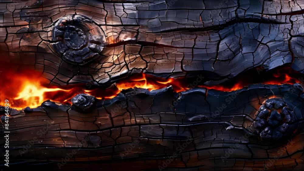Poster charred tree bark with scorch marks and cracks perfect for web design. concept tree bark texture, sc