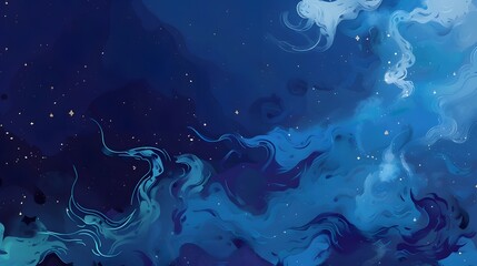 Fototapeta premium Anime Style Watercolor Night Sky with Stars