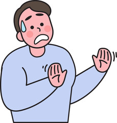 Man with shock action