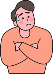 Man with shock action