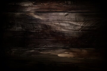 Dark Brown Wooden Background With Vignette