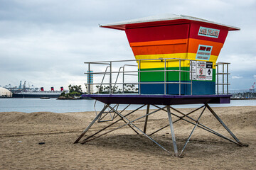 Pride lifeguard tower on the beach