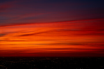 sunset over the city