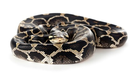Obraz premium Carpet Python clearly photo on white background , 