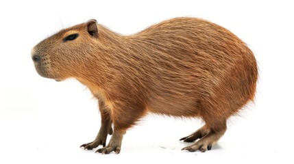 Fototapeta premium Capybara clearly photo on white background , 
