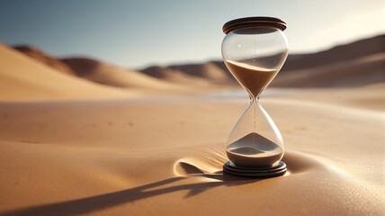 Time's Passage: Hourglass Sands Drifting Away, Moments Fading into Memories, Generative AI