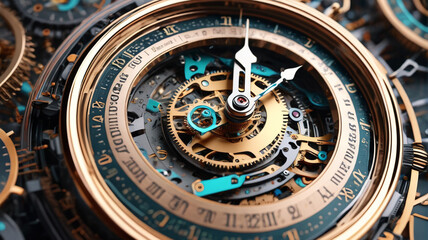Fototapeta premium Relentless Ticking: Clocks Counting Down, Time's Unstoppable March Forward, Generative AI