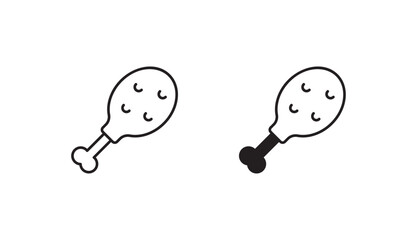 Fried Chicken icon design with white background stock illustration