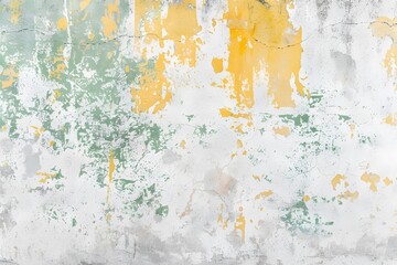 Vintage Yellow & Green Stained Concrete Wall Texture