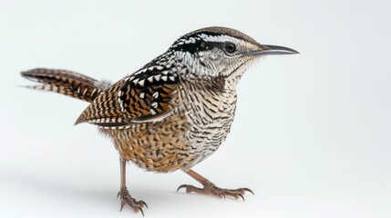 Fototapeta premium Cactus Wren clearly photo on white background , 