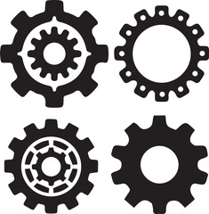 set of gear wheels on white background